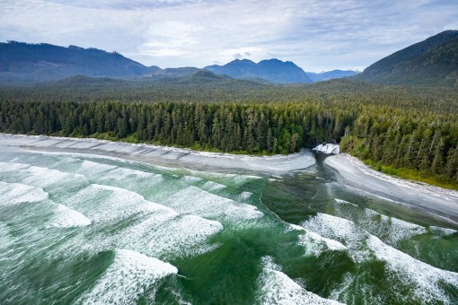 The stunning Calvin Falls. along the Nootka Trail.