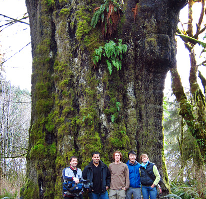The Al Jazeera film crew and AFA activists TJ Watt and Ken Wu visit Canada's largest spruce