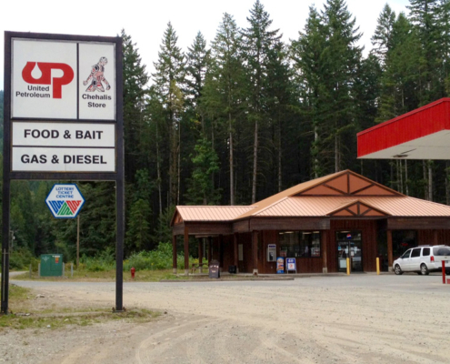 The Sts'ailes' Chehalis Store is a one-stop shop for most of your daily needs. Stop by for some fuel and check out the featured native art hand-crafted locally.