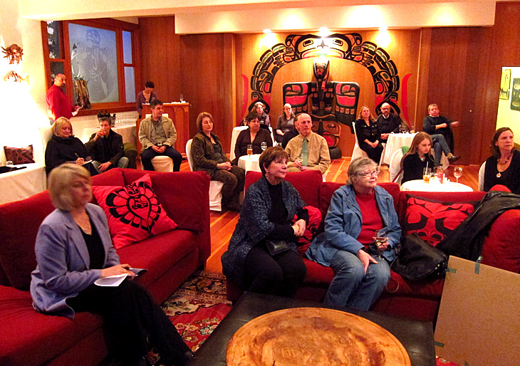 Guests attend the Port Renfrew Chamber of Commerce fundraiser at the Sooke Harbour House.