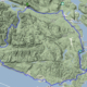 A map of the riders 260km round trip Big Trees Pedal Powered Tour.
