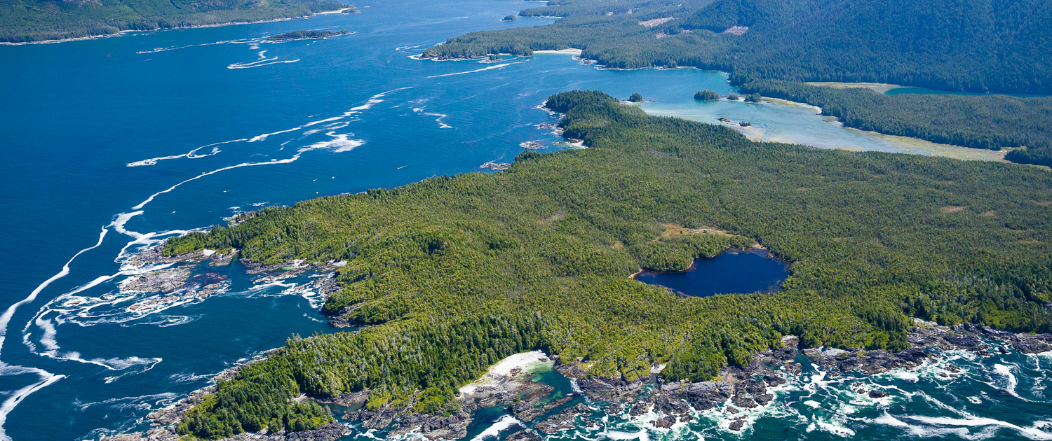 An aerial view of Nootka Island.