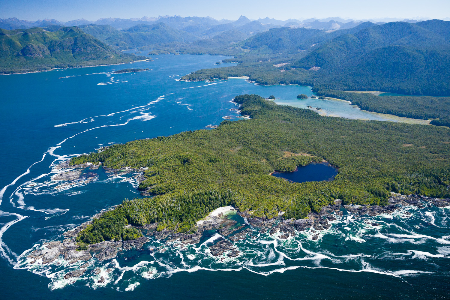 An aerial view of Nootka Island.