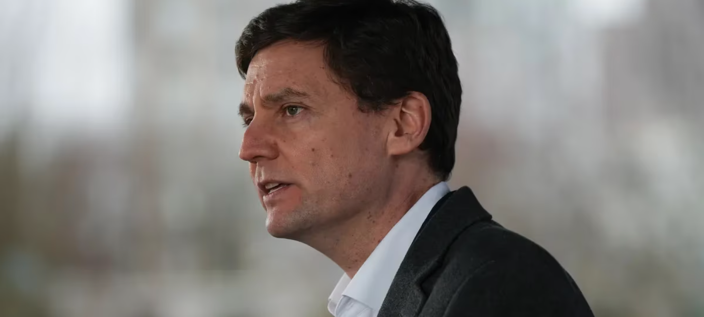 A side profile of BC's premier, David Eby