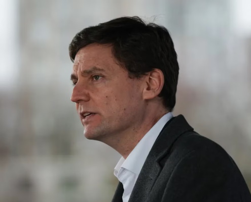 A side profile of BC's premier, David Eby