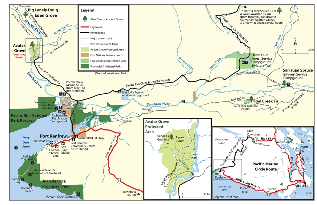 Port Renfrew Big Trees Map