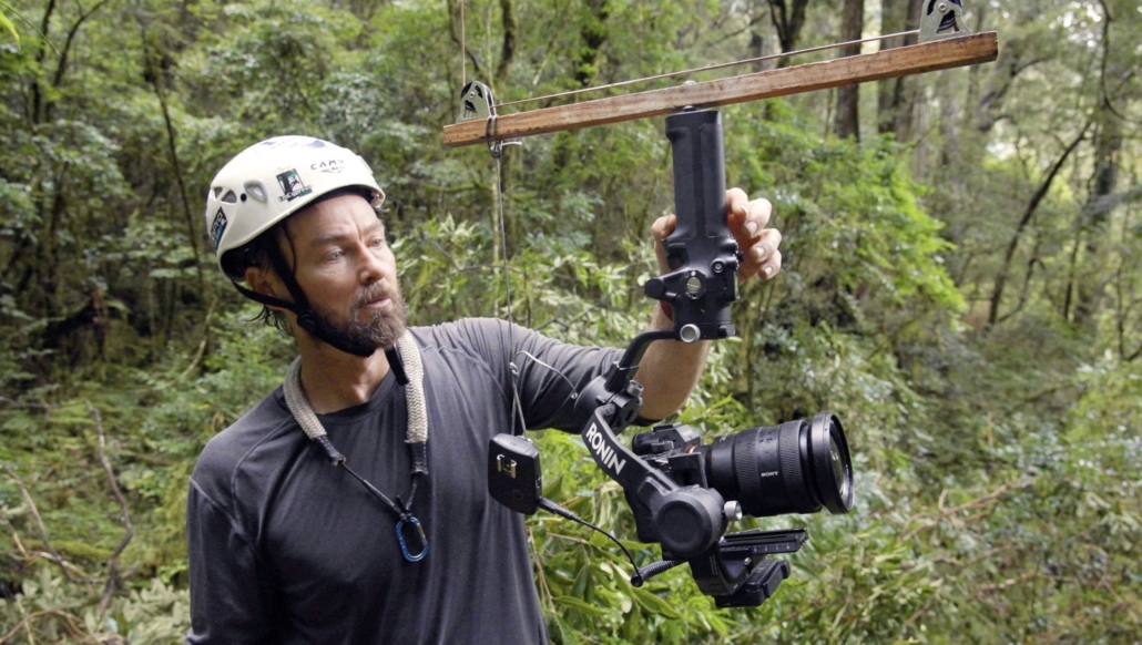 Steave Pearce of The Tree Projects ready to hoist his camera