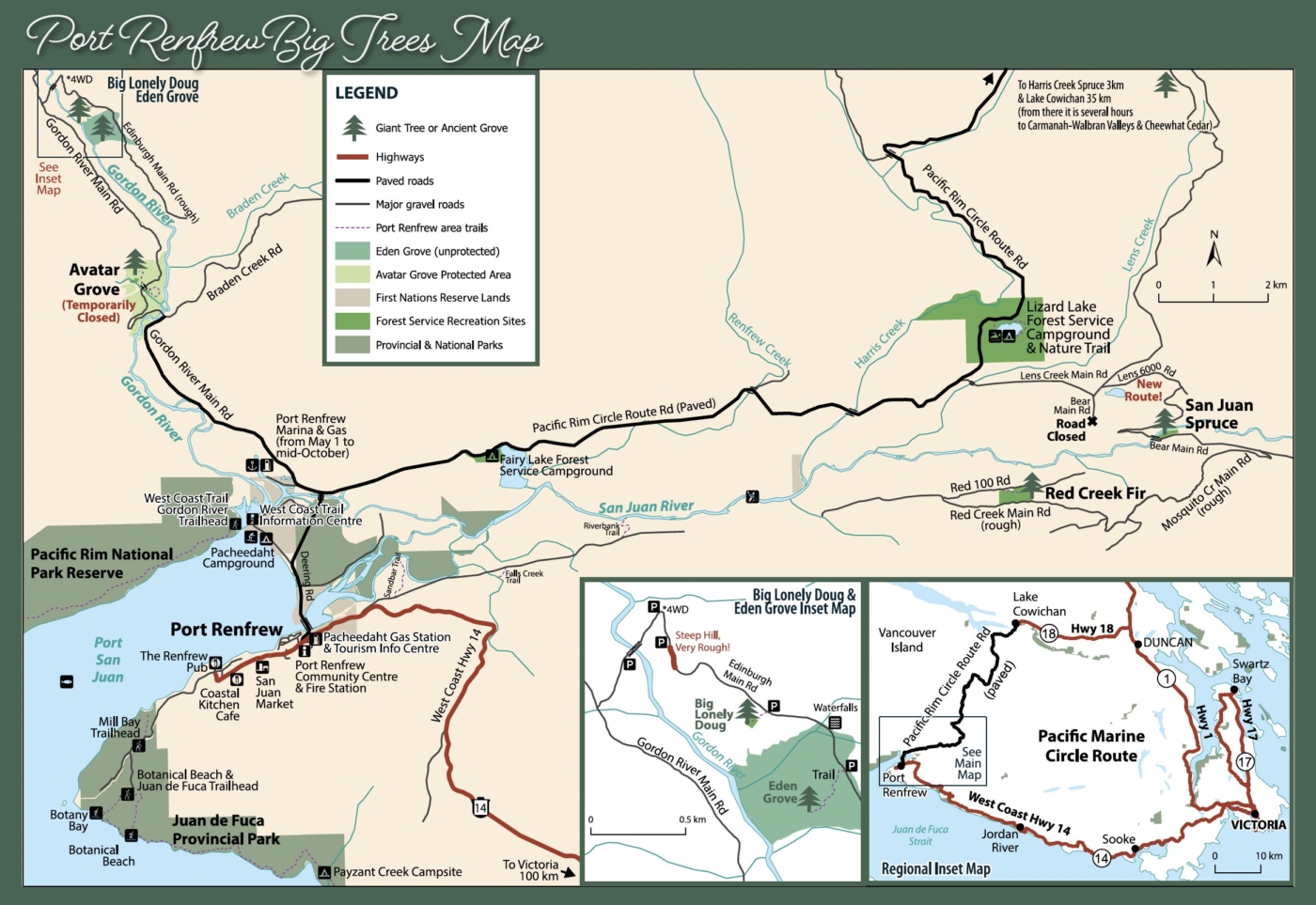 Port Renfrew Big Trees Map